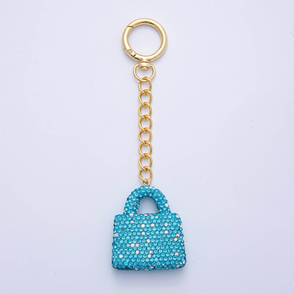 18K Gold Filled Bedazzled Purse Bag Charm Keychain