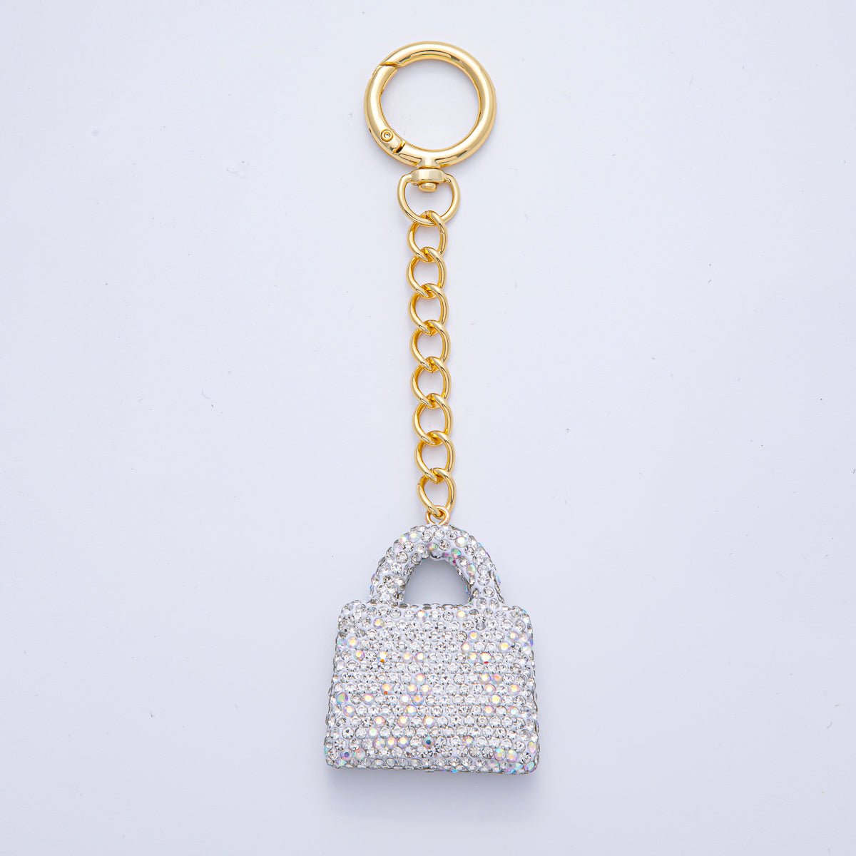 18K Gold Filled Bedazzled Purse Bag Charm Keychain