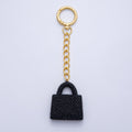 18K Gold Filled Bedazzled Purse Bag Charm Keychain