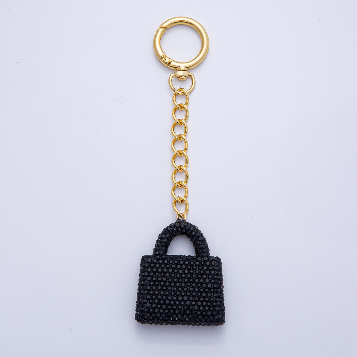 18K Gold Filled Bedazzled Purse Bag Charm Keychain