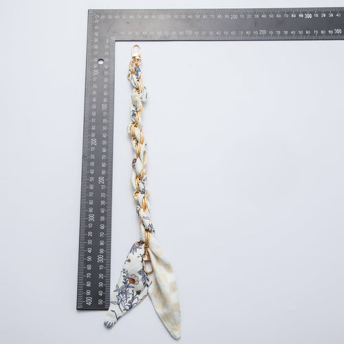 18K Gold Filled Silk Twilly Knot Bag Charm Bracelet Keychain