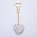 18K Gold Filled Bedazzled Heart Keychain Bag Charm