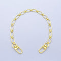 24K Gold Filled 12.5-Inch Oval Paperclip Link Chain Bag Purse Charm Swivel