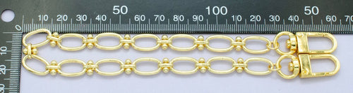24K Gold Filled 12.5-Inch Oval Paperclip Link Chain Bag Purse Charm Swivel