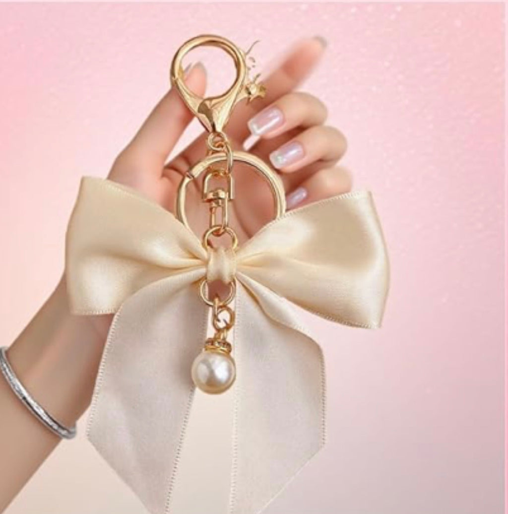 Pearl Bow Bag Charm
