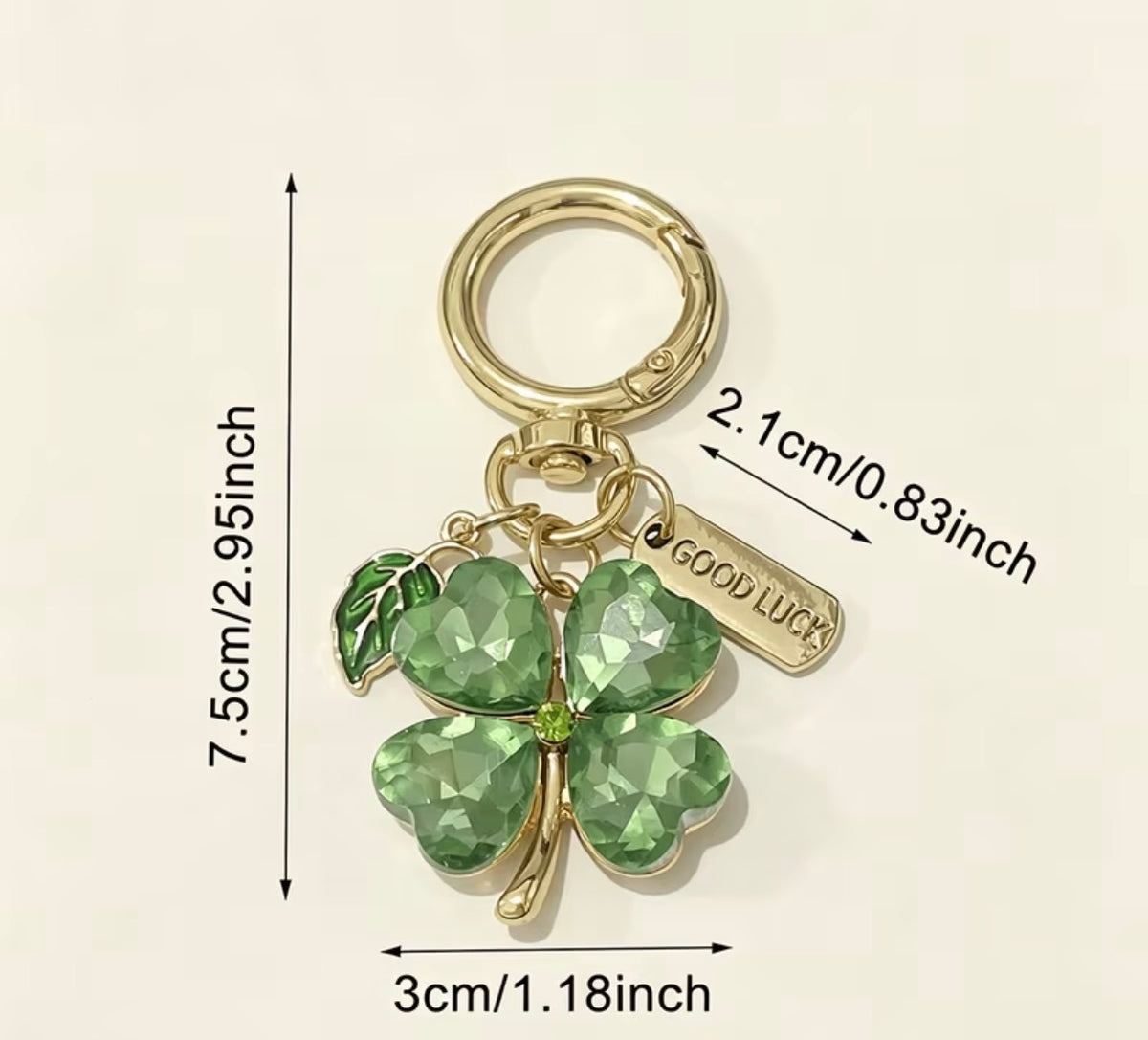 Lucky Four-Leaf Clover Bag Charm