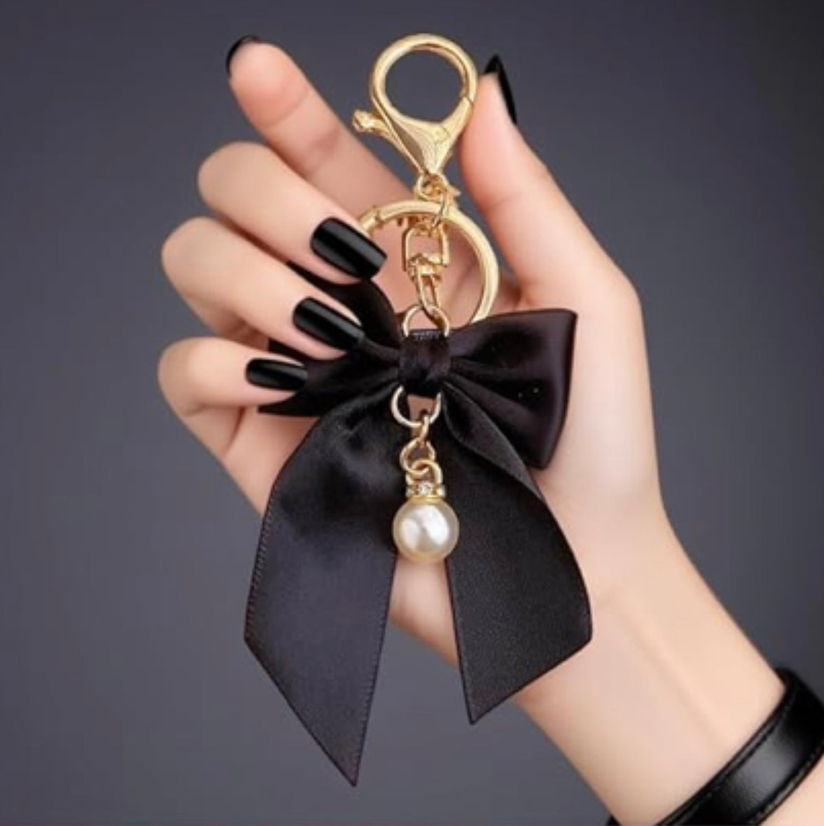 Pearl Bow Bag Charm