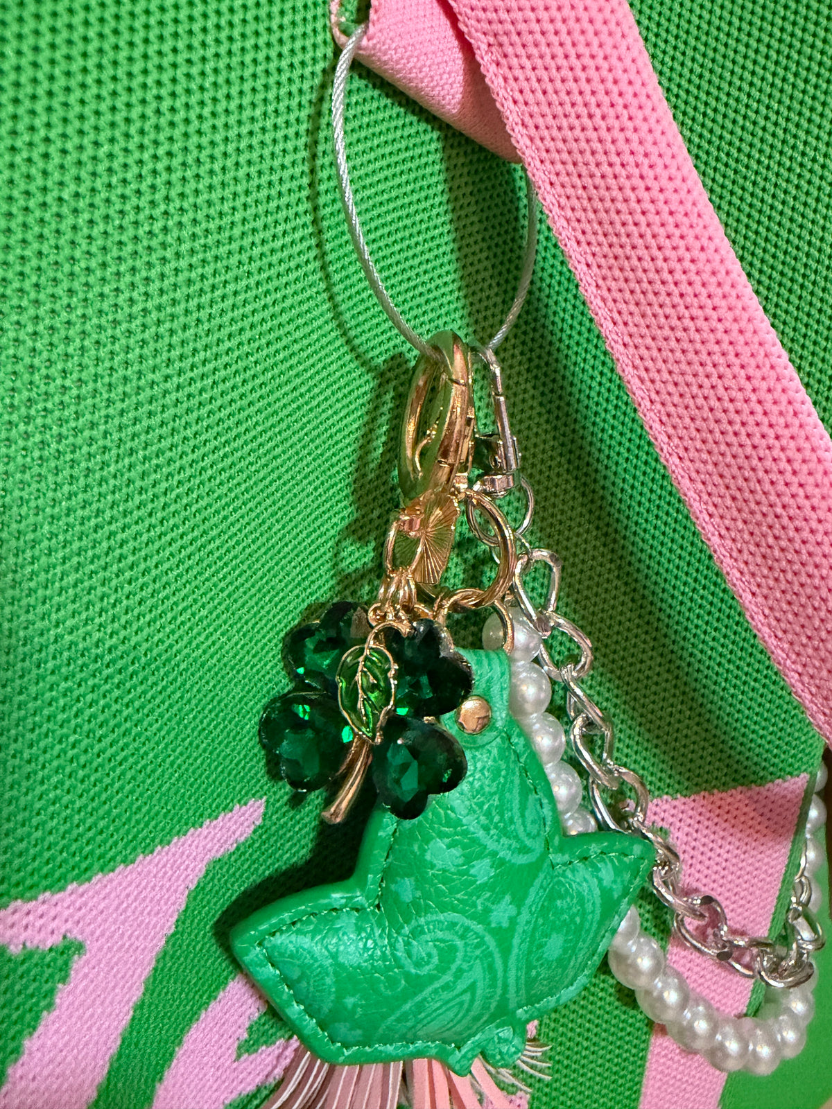 Lucky Four-Leaf Clover Bag Charm