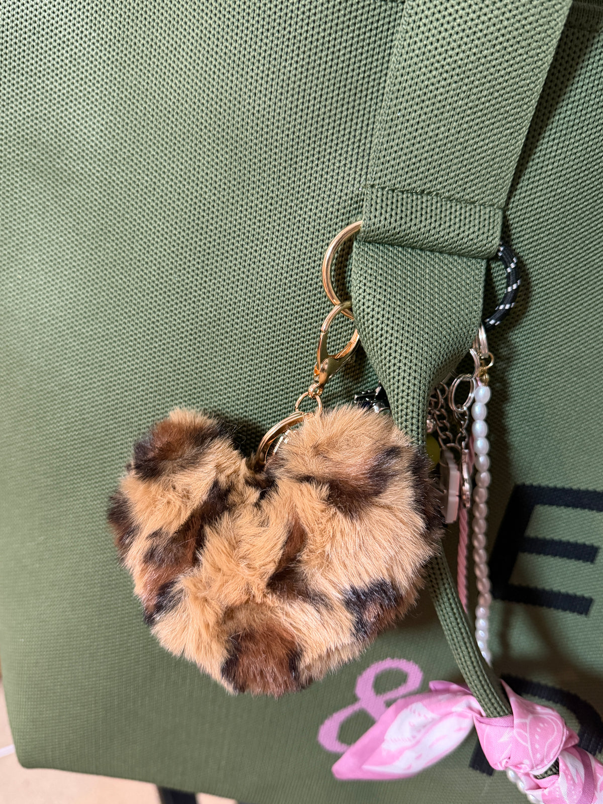 Wild at Heart | Plush Leopard Heart Bag Charm