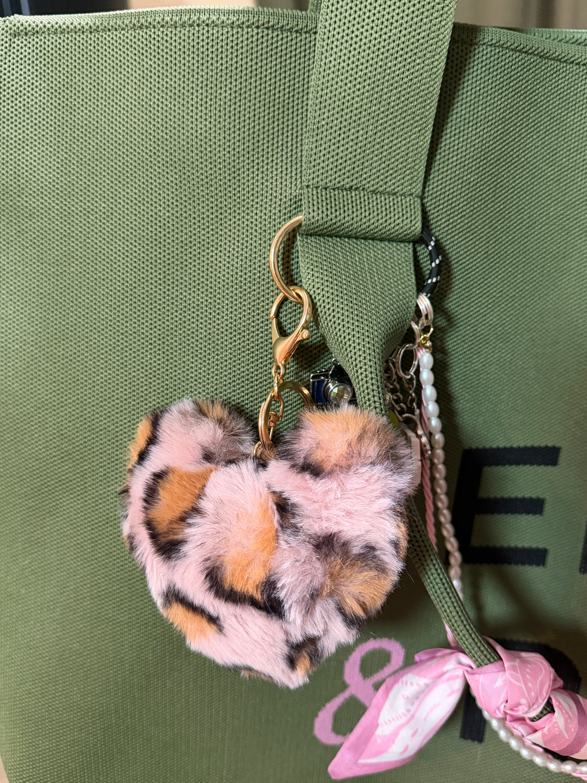 Wild at Heart | Plush Leopard Heart Bag Charm