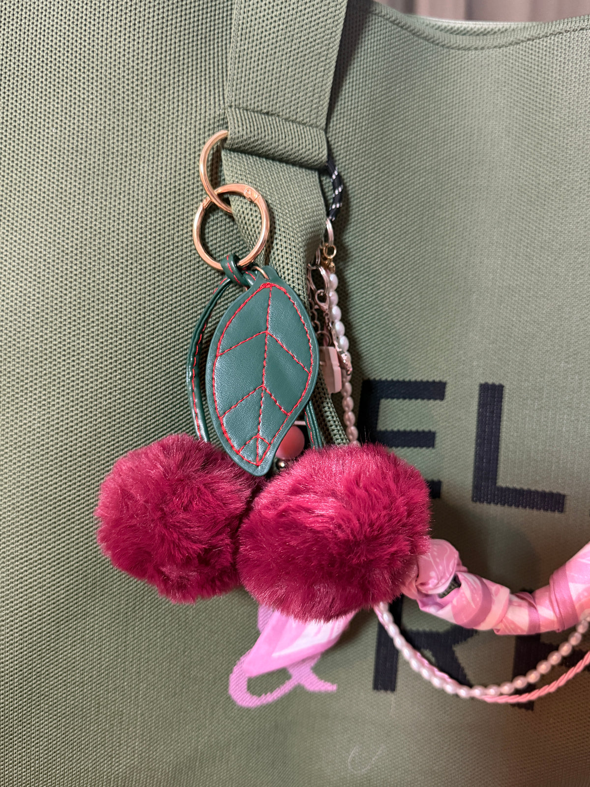 Plush Cherry Bag Charm