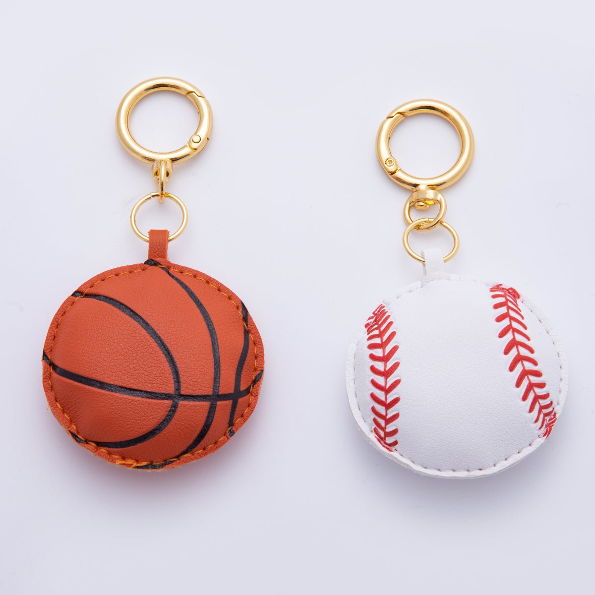 18K Gold Filled Baseball, Basketball Varsity Sport Leather Bag Charm